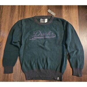 Oregon Ducks Adult Malibu Crew Sweater Green Men's Large Bruzer Black Logo